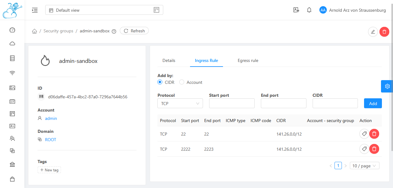 Ingress-Regeln anpassen